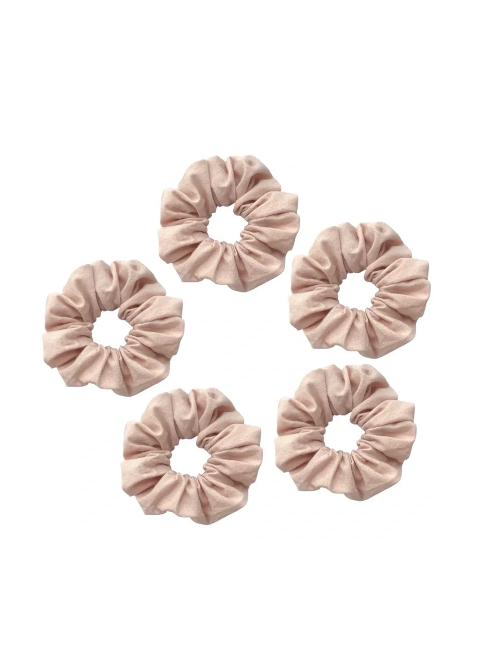Soft Pale Pink Women's Scrunchie Hair Ties - Set of 4